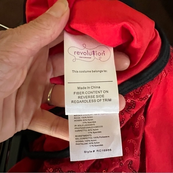 Revolution Dancewear "Lose Yourself to Dance" costume red & black sequins, MC. - Picture 5 of 16